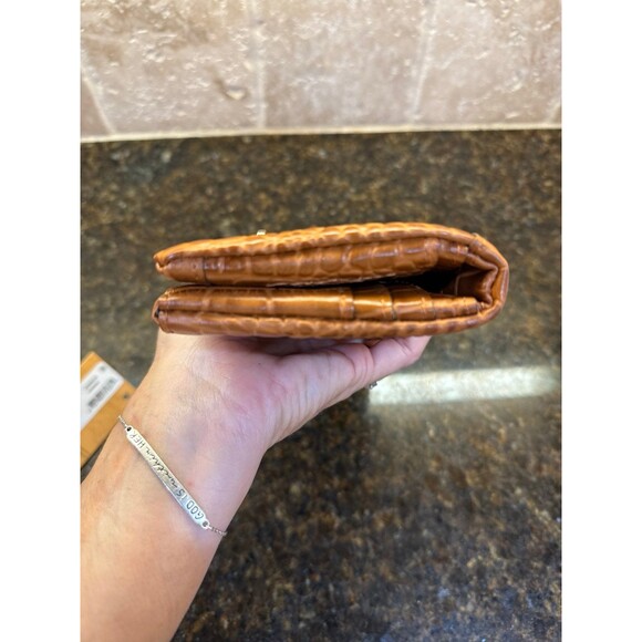 Patricia Nash Annesley Croc Embossed Leather Clutch Wristlet Wallet Cognac NWT - Picture 6 of 10